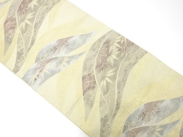 JAPANESE KIMONO / ANTIQUE FUKURO OBI / SILK / WOVEN MOUNTAINS